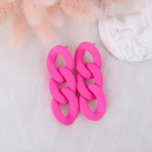 Pink Chain Link Earrings